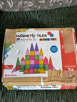 Yhk magnetic tiles, 3-D intelligence size 100 pieces ￼
