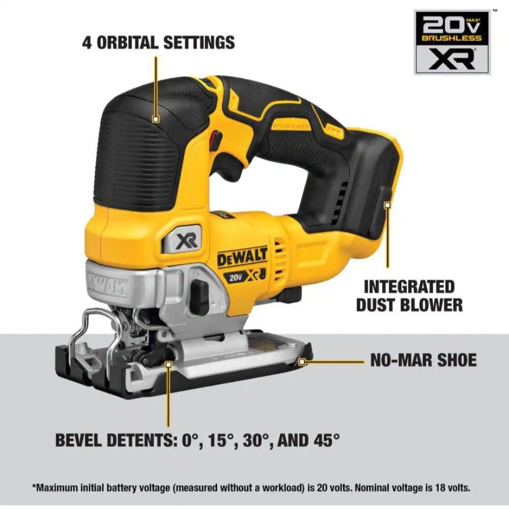 DEWALT 20V MAX XR Cordless Brushless Jigsaw (Tool Only)