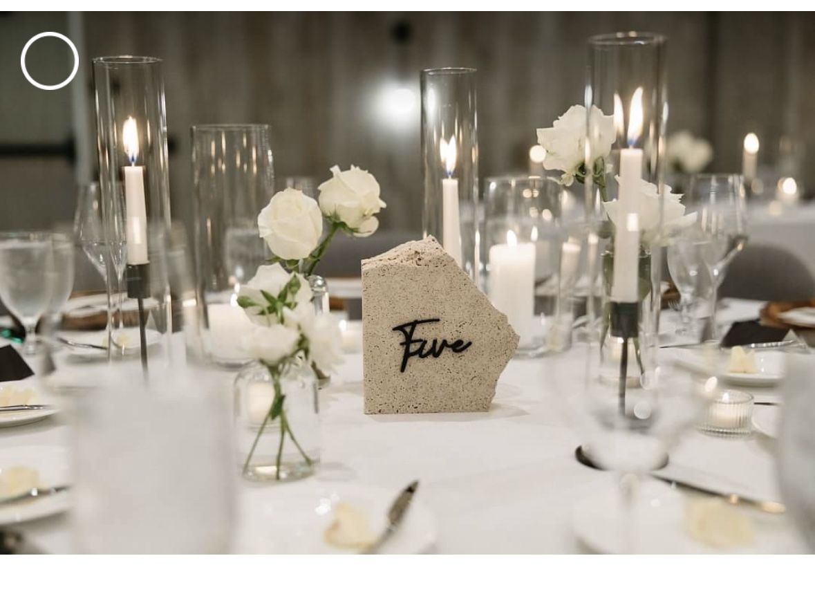 Wedding Table Numbers - Travertine Stone