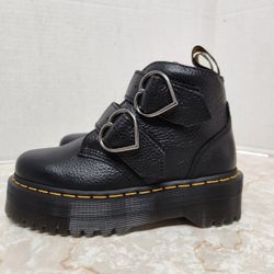 Black Leather Womens Doc Martens Shoes Boots