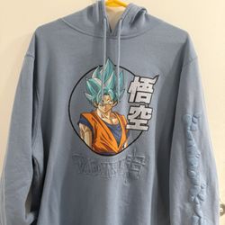 Dragon Ball Z Men's Graphic Hoodie Sweatshirt, Blue 