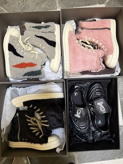 Gray Fur RIck Owens / Pink Fur Rick Owens/ Black Fur Rick Owens/Lv Trainers