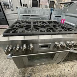 Thermador 36” Freestanding Range In Stainless Steel Used All Gas 