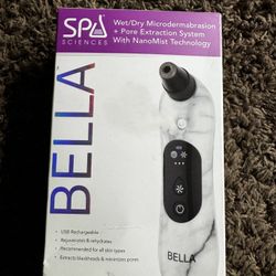 Spa Sciences - BELLA Microderm Pore Extractor & Nano Mister - 3-in-1 - Exfoliation & Pore Purification - Hydrating, Refreshing, Soothing - for All Ski