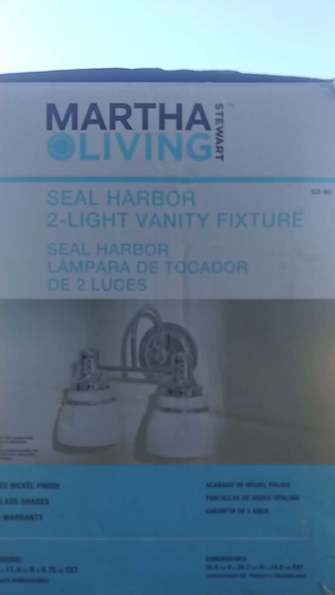 Martha Stewart living seal Harbor 2 light vanity fixture.