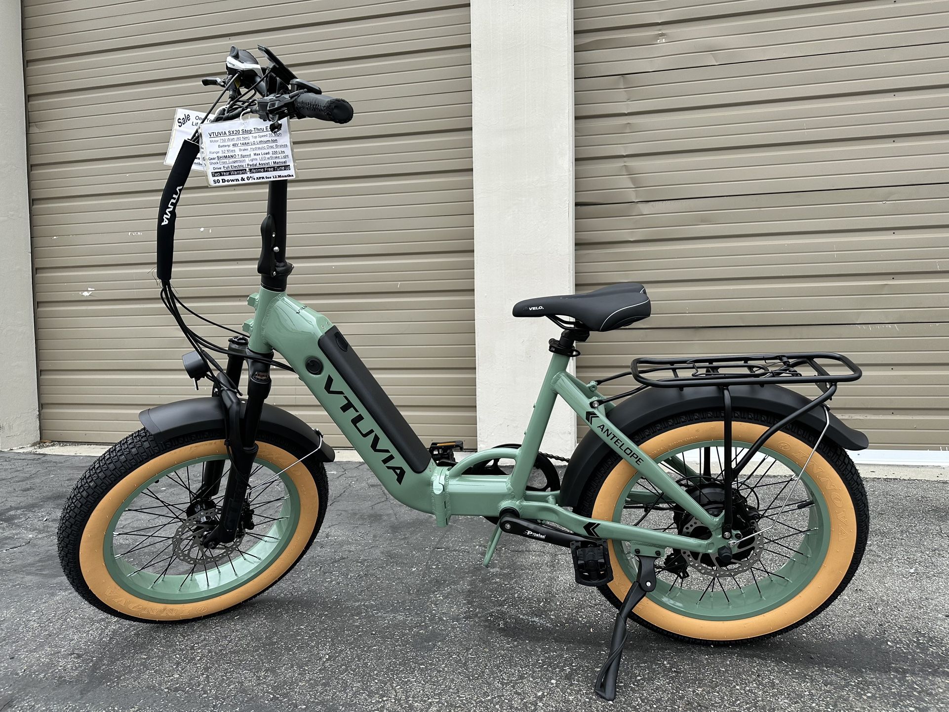 VTUVIA SX20 Antelope 750 Watts Step Thru E-bike In Green
