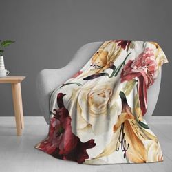 Floral Throw Blanket, New in package