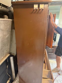 Tall Wooden Dresser with Drawers