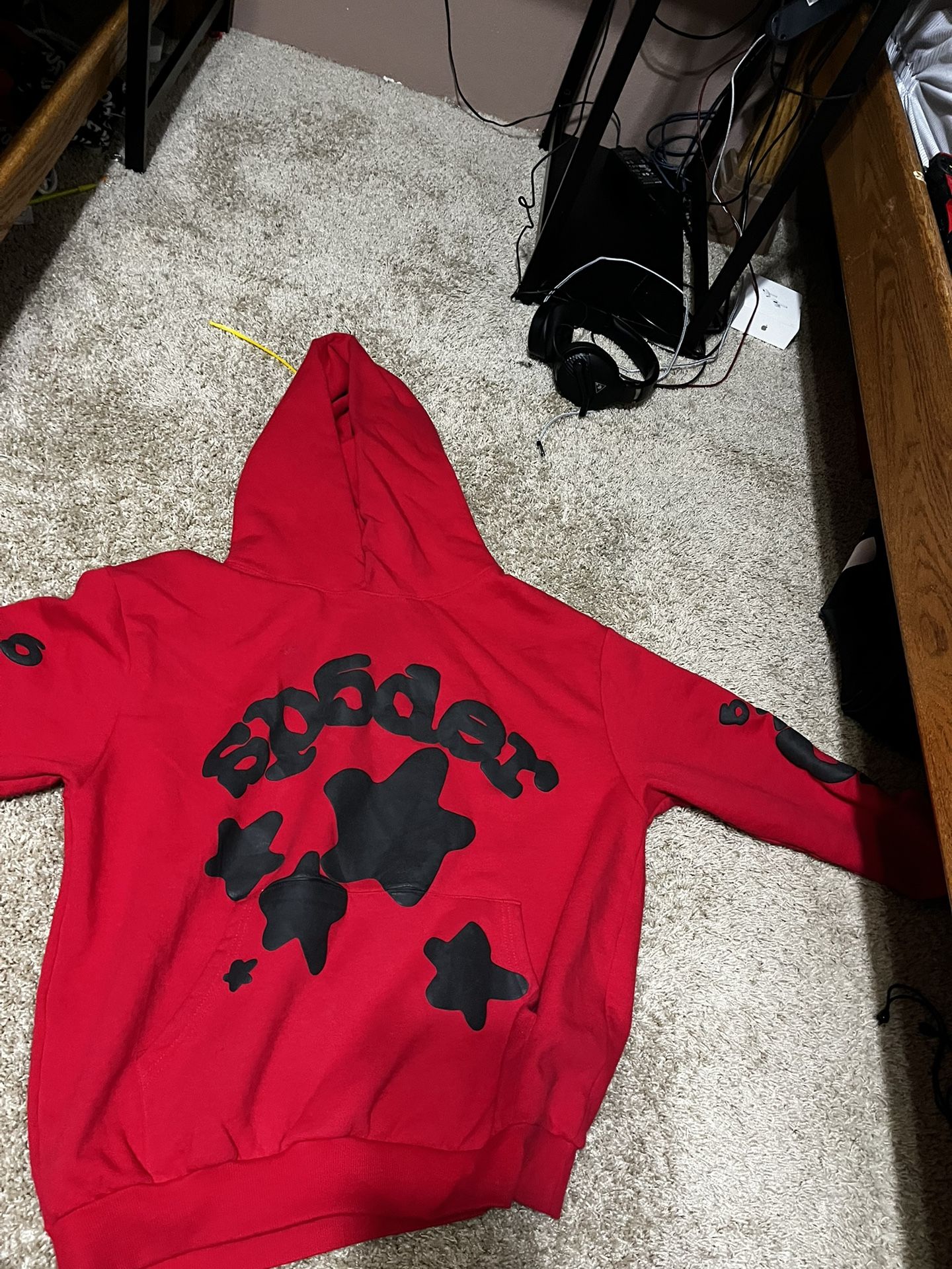 Red Beluga Spider Hoodie, Barely Worn, want $170