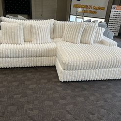 Big Soft White Cream Sectional Couch