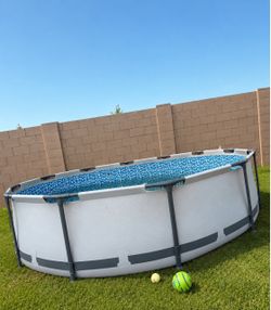 30 in deep. 12ft wide above ground pool