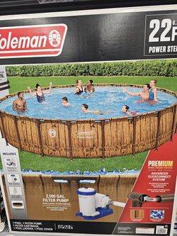 NEW ABOVE GROUND POOL 22FT INCLUYE FILTER, CARTRIDGE L, LADDER AND COVER