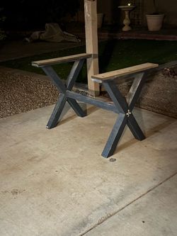 Free wooden table base. X dining base.