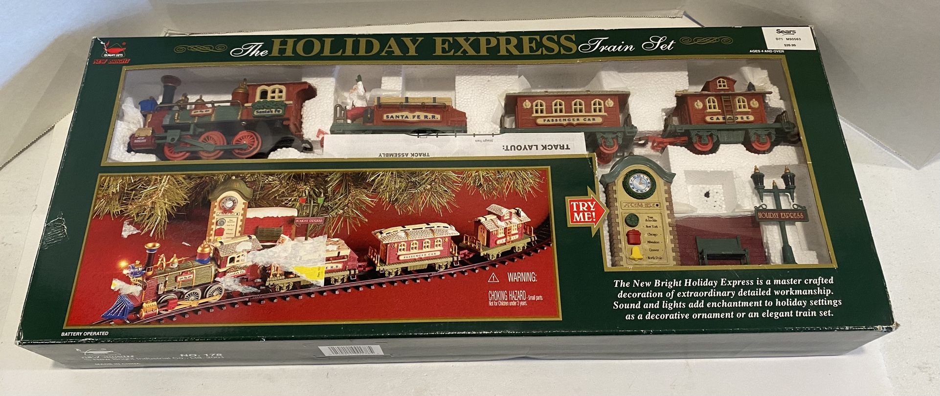 Vintage New Bright Sears Holiday Express Train #178 In Box