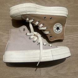 Beige And White Converse