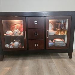 Wood Glass China Cabnet