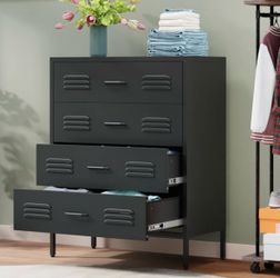 Metal black dresser