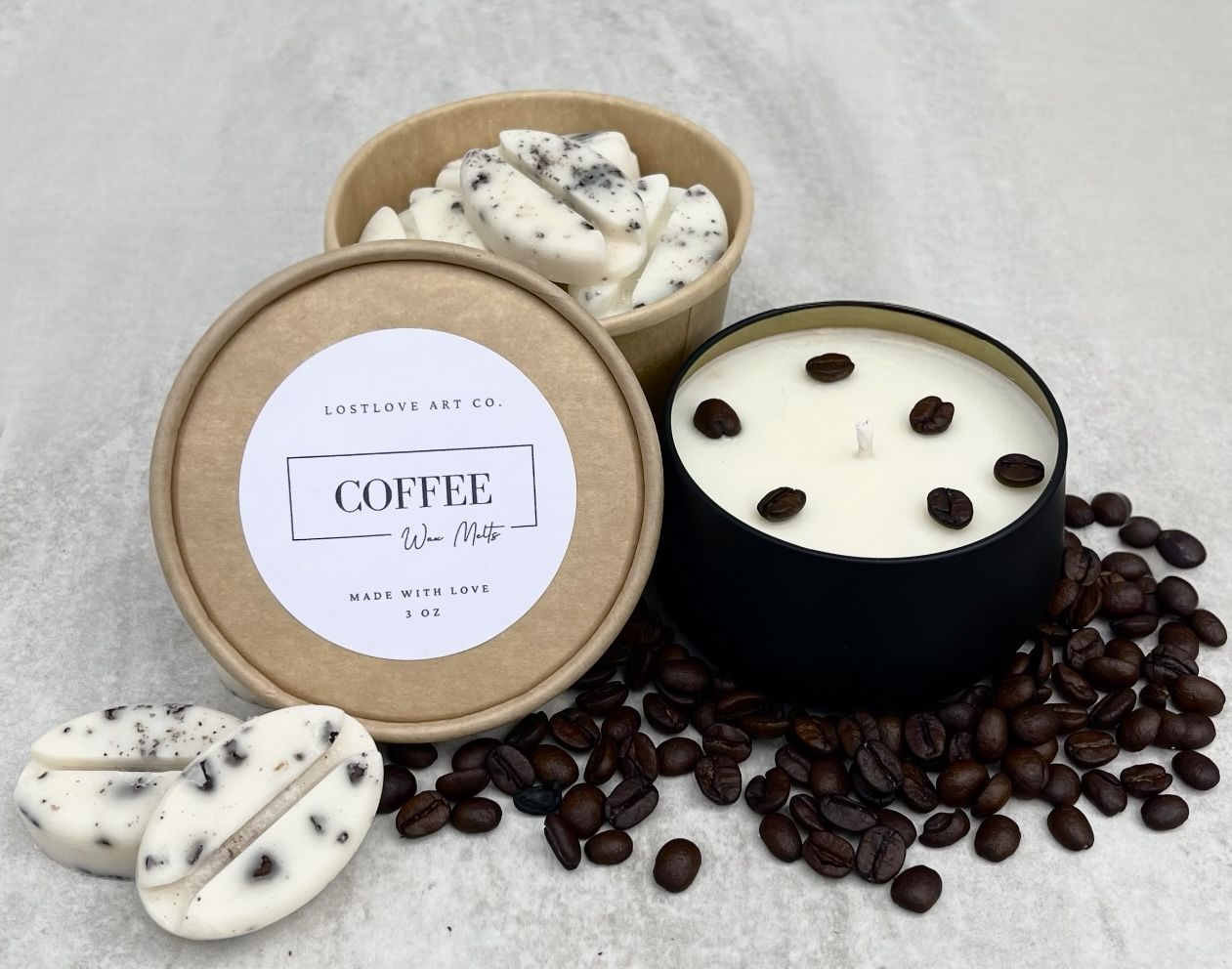 Coffee candle & wax melt combo I soy wax strong scent | gift ideas