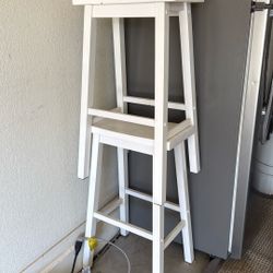 2 White Barstools 