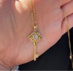 Gold key necklace