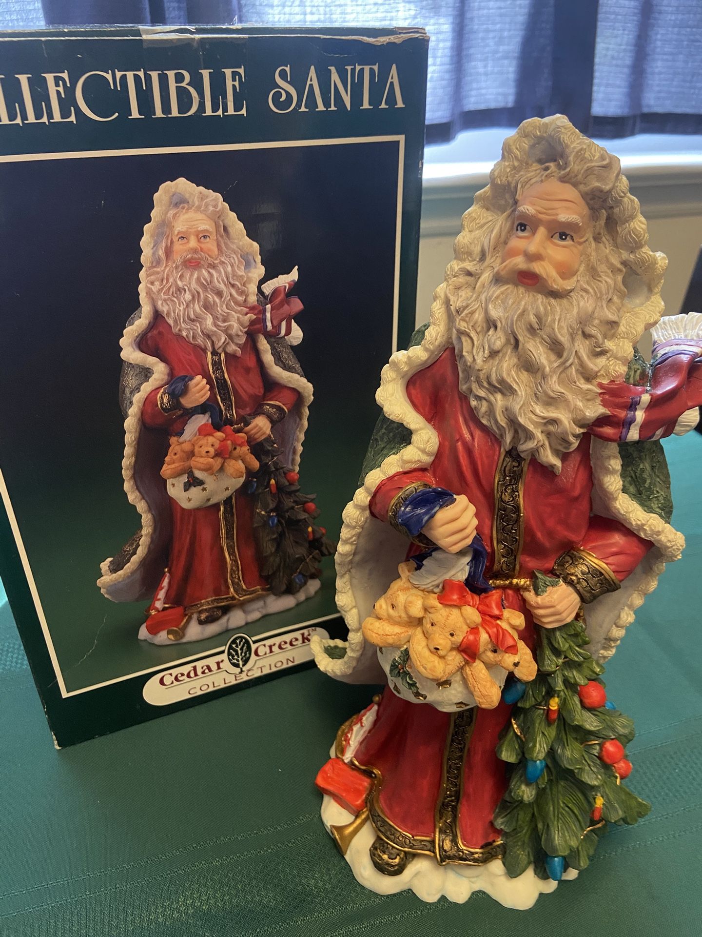 Kirklands Cedar Creek Santa Figurine 12"