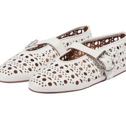 Beauty Cry Women's Mesh Ballet Flats Mary Jane Buckle Strap Perforated Ballerina Flat Shoes 7
