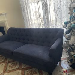 Couch Sofa Navy Blue 