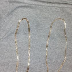 Two 14k Gold Chains 