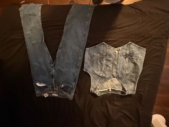 Women’s jeans and vest