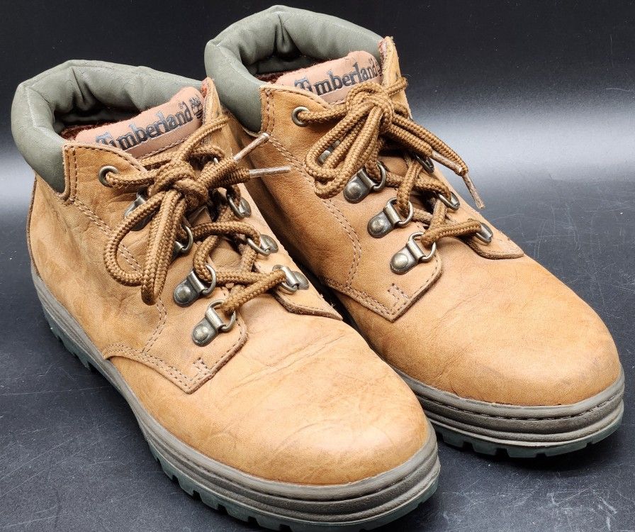 Timberland Kids Premium Brown Leather Hiking Boots - Size 7M