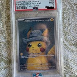 Psa 9 Van Gogh Pikachu Grey Felt Hat