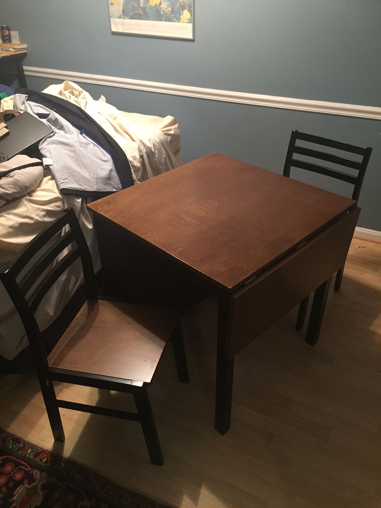 Small Fold out Table with shelf and Chairs