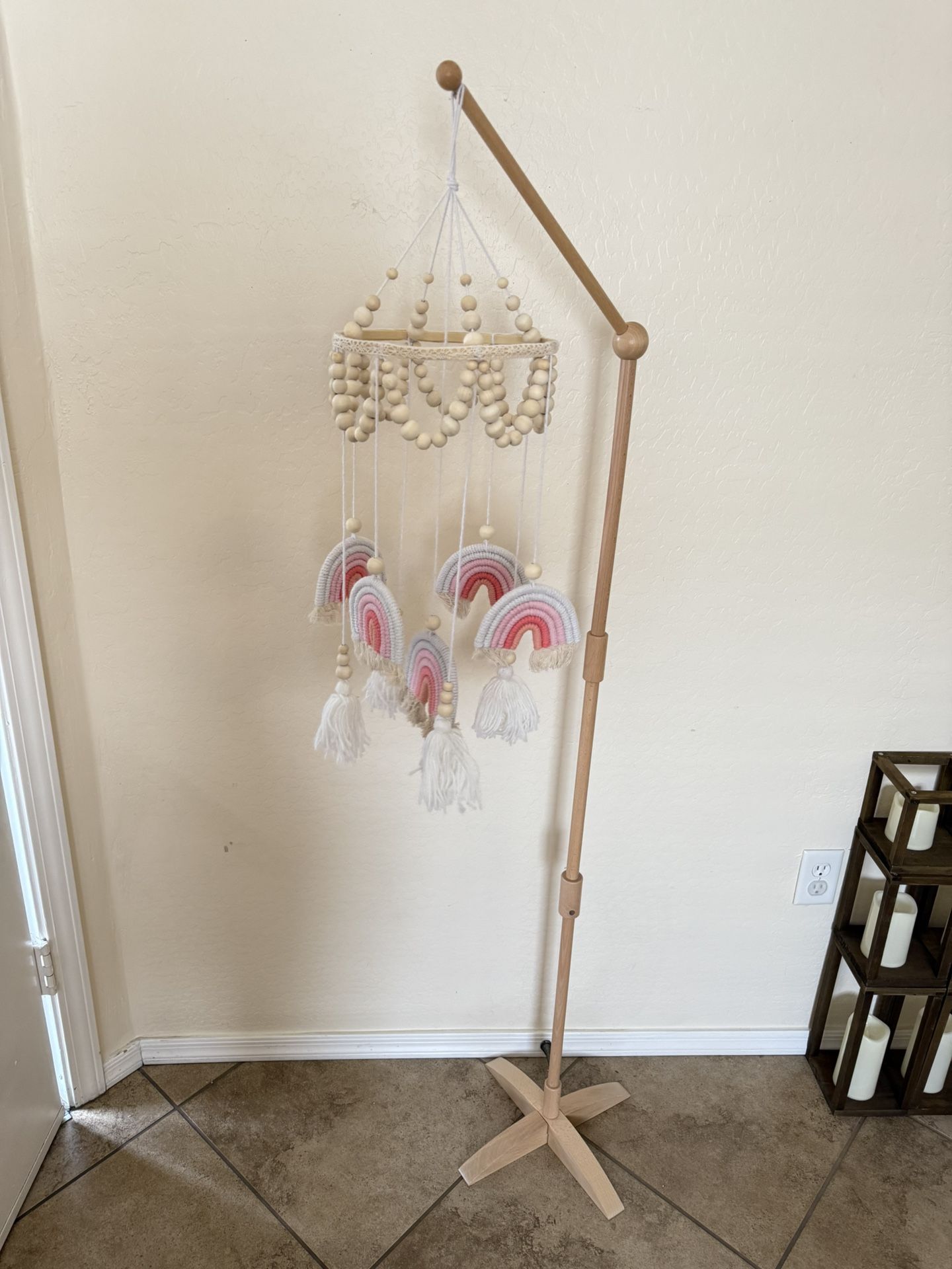 Rainbow Bed Bell Baby Crib and Wooden stand