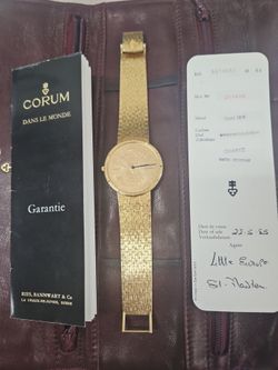 18K Gold Corum Watch Solid Gold