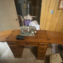 Vintage antique sewing table