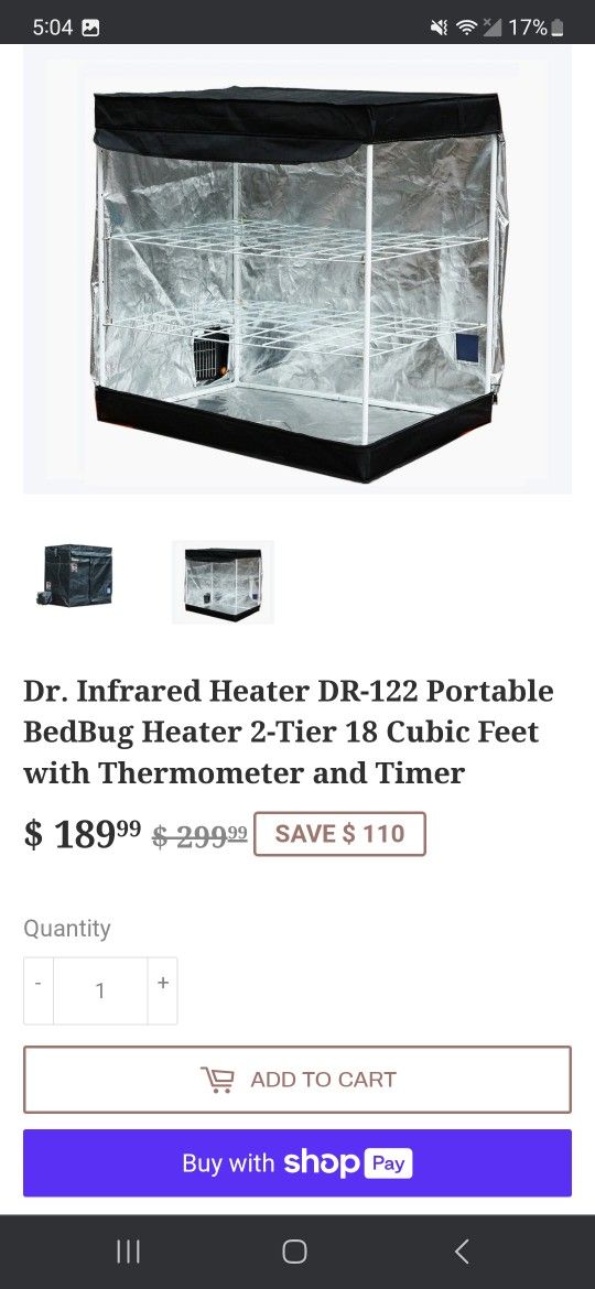 Dr Heater Infrared Bedbug Heater DR-122