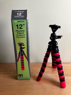 XIT PHOTO 12 INCH TRIPOD w/ Flexible Legs & Bubble Level Indicator