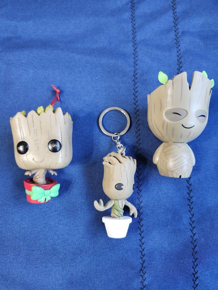3 pieces. No box Funko POP - GROOT - Guardians of the Galaxy