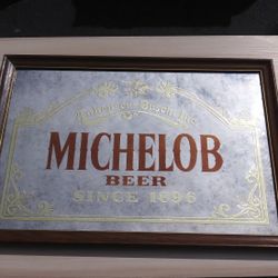 Vintage Anheuser-Busch Michelob Beer Since 1896 Framed Mirror Sign 18.5" x 26.5

