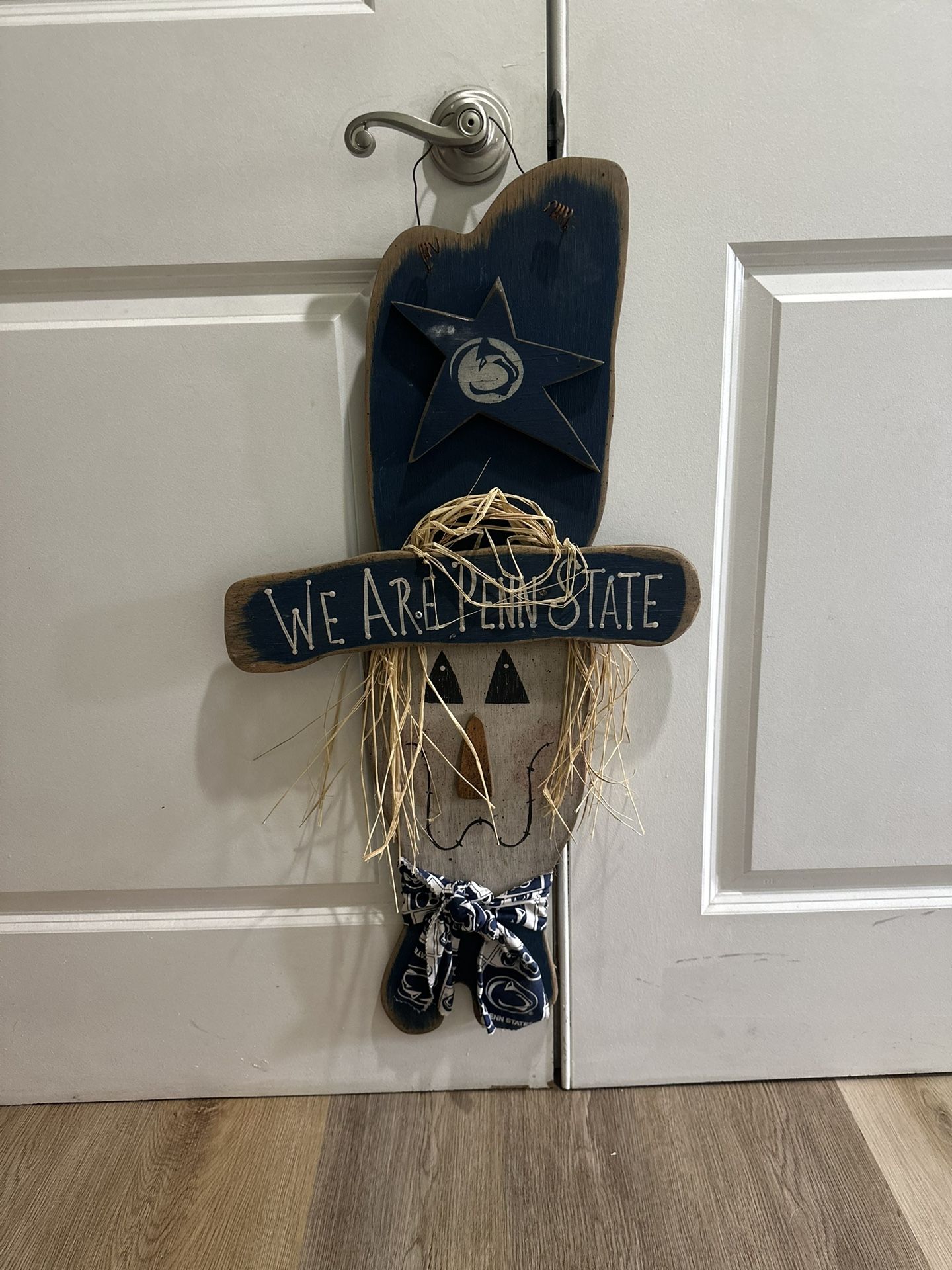 We Are Penn State scarecrow decoration