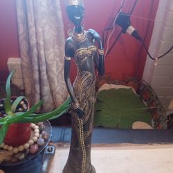 Vintage African Wood Carved Statue 