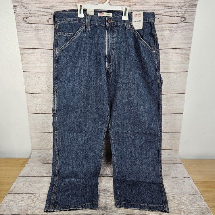 NEW Signature By Levi Strauss & Co. Men's 100% Cotton Carpenter Jeans Size 38x30