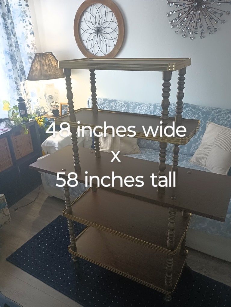 Mid Century Modern Original With Casters. Five shelves HEAVY with original casters