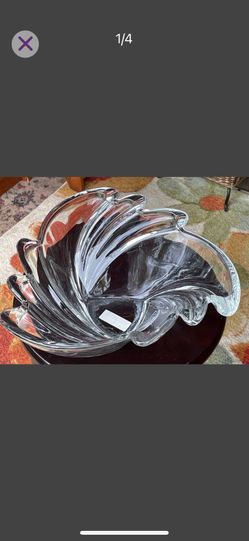 Vintage Crystal Bowl Center Piece in Perfect Condition - Thick and heavy 12" across - Made in Germany