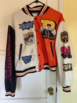 Smoke Rise Melton Cropped Varsity Jacket
