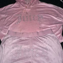 Juicy Couture Velour Light Pink sweats and hoodie set  M