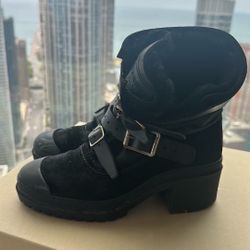 Burberry Fleece Lined Biker Boots