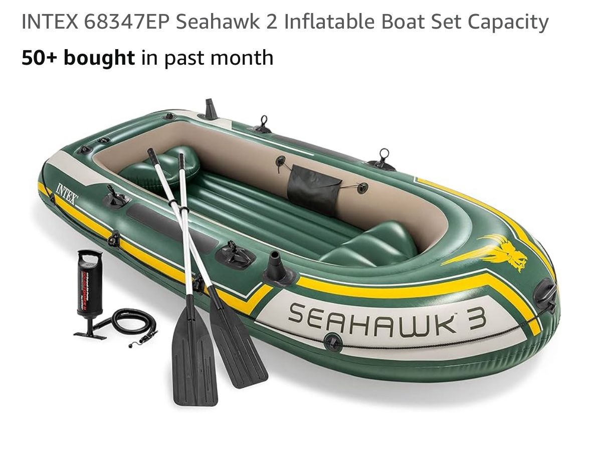 Seahawk 3 Boat Set And Two Adult Universal Life Jacket