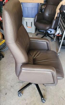 Keilhauer Respons High Dark Brown 878 Executive Office Desk Leather Chair