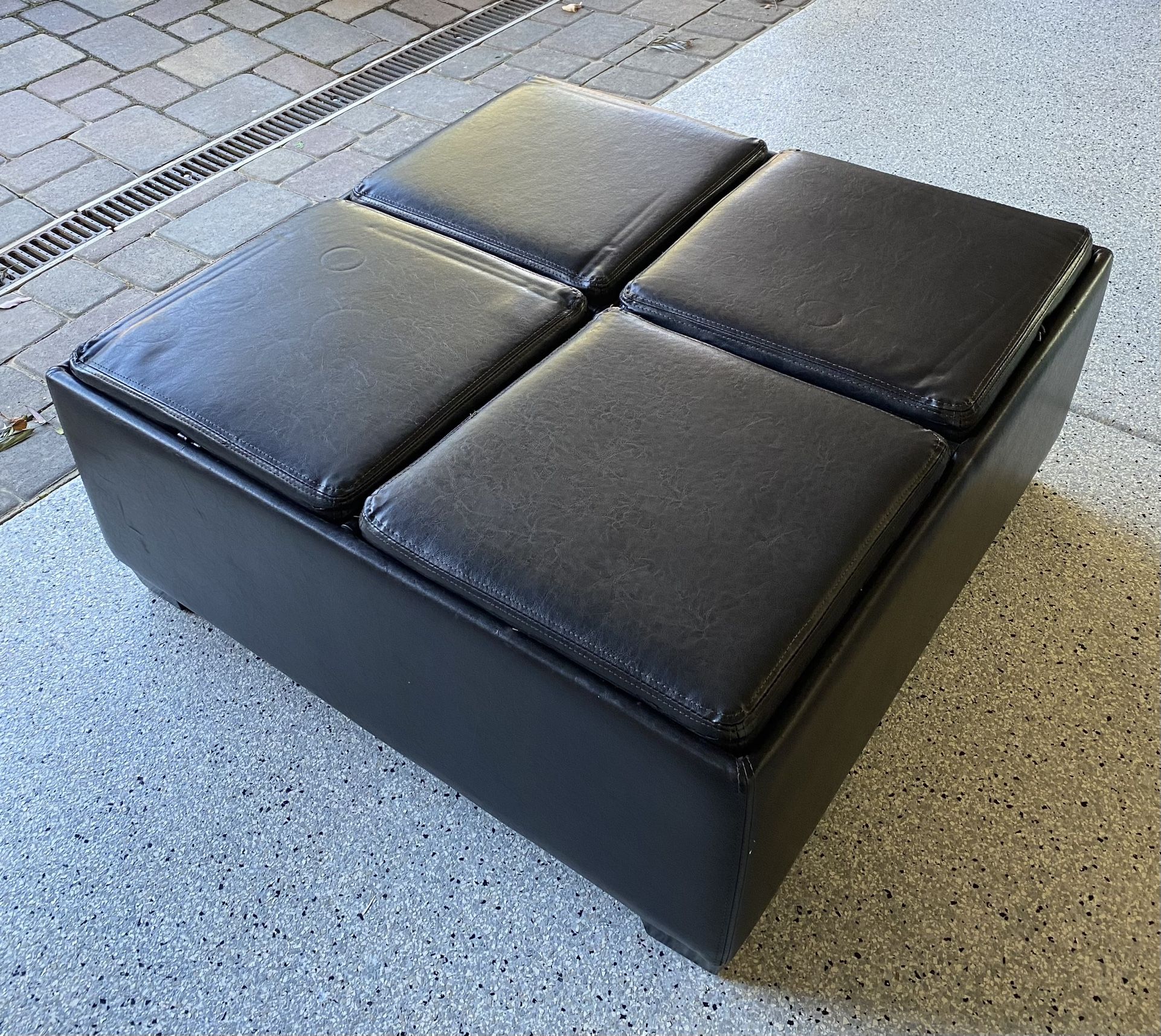 Leather ottoman